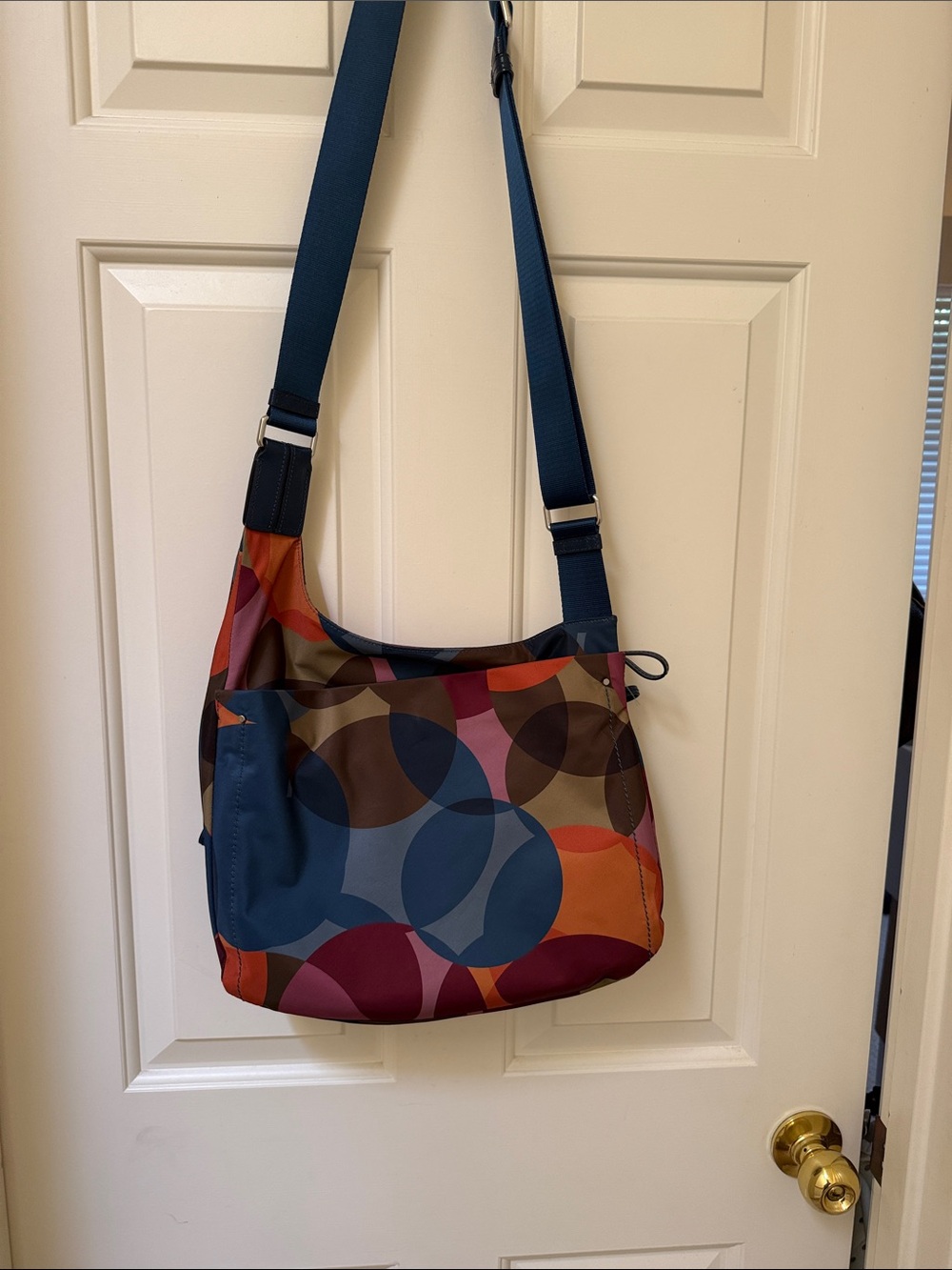 TUMI Voyageur Sumatra Crossbody Bag Geometric Autumn Eclipse Print - EUC - Picture 3 of 7